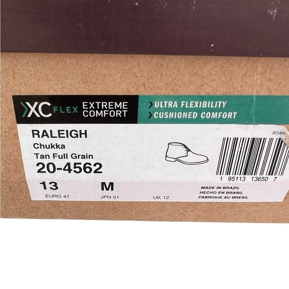 Johnston & Murphy XC Flex Raleigh Chukka Tan Full Grain Leather Boots size 13 - Picture 6 of 8